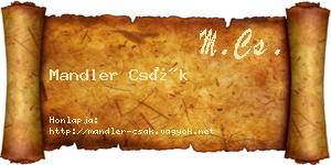 Mandler Csák névjegykártya
